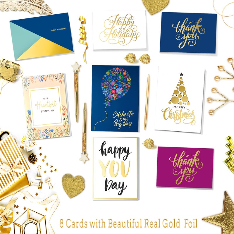 Janvale 100 All Occasion Cards Assortment Box with Color Envelopesï¼ŒAll Occasion Cards Set with Greeting Inside, Large 5 x 7 inch Cards with Stickers and Dividers - Image 4